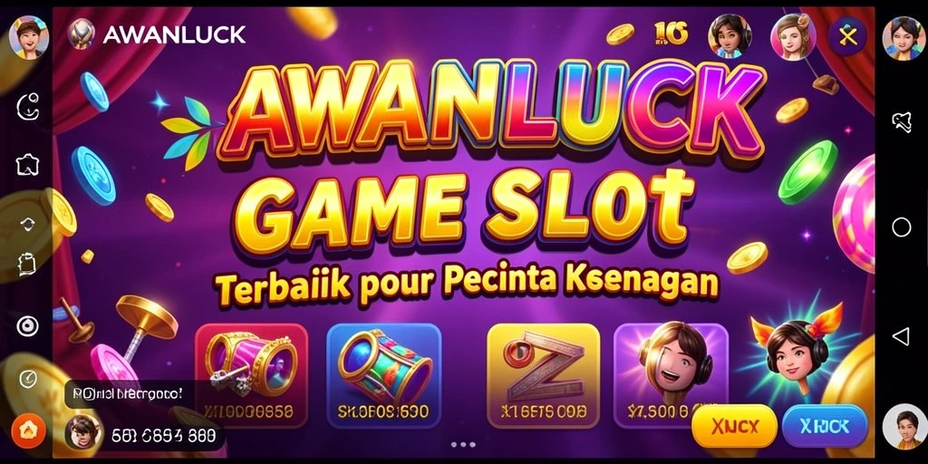 Tampilan utama gameplay AWANLUCK dengan gulungan yang berputar dan efek menarik.