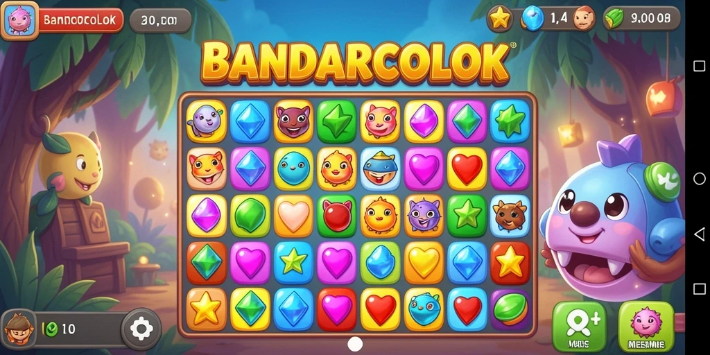 Tampilan menarik dari gameplay BANDARCOLOK dengan elemen warna warni.