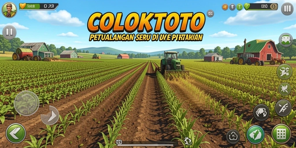 Tampilan grafik indah dalam permainan COLOKTOTO dengan aktivitas bertani.