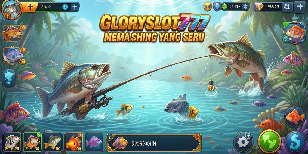 Tampilan gameplay seru di GLORYSLOT777 dengan memancing yang realistis.