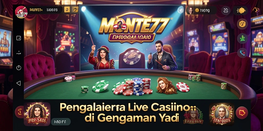Tampilan gameplay Live Casino yang seru dan interaktif di MONTE77.