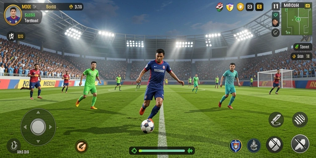 Screenshot gameplay MPO08 yang menunjukkan aksi seru di lapangan.
