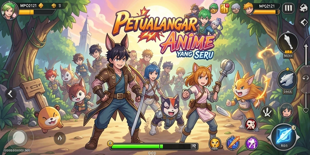 Screenshot MPO2121 menunjukkan aksi seru dalam dunia anime.