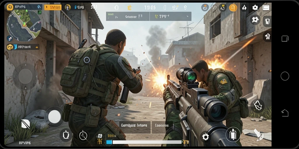 Screenshot gameplay intens RPVIP6 menampilkan aksi pertempuran seru.