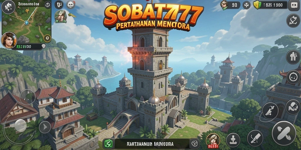 Tampilan gameplay SOBAT777 yang seru dalam pertahanan menara.